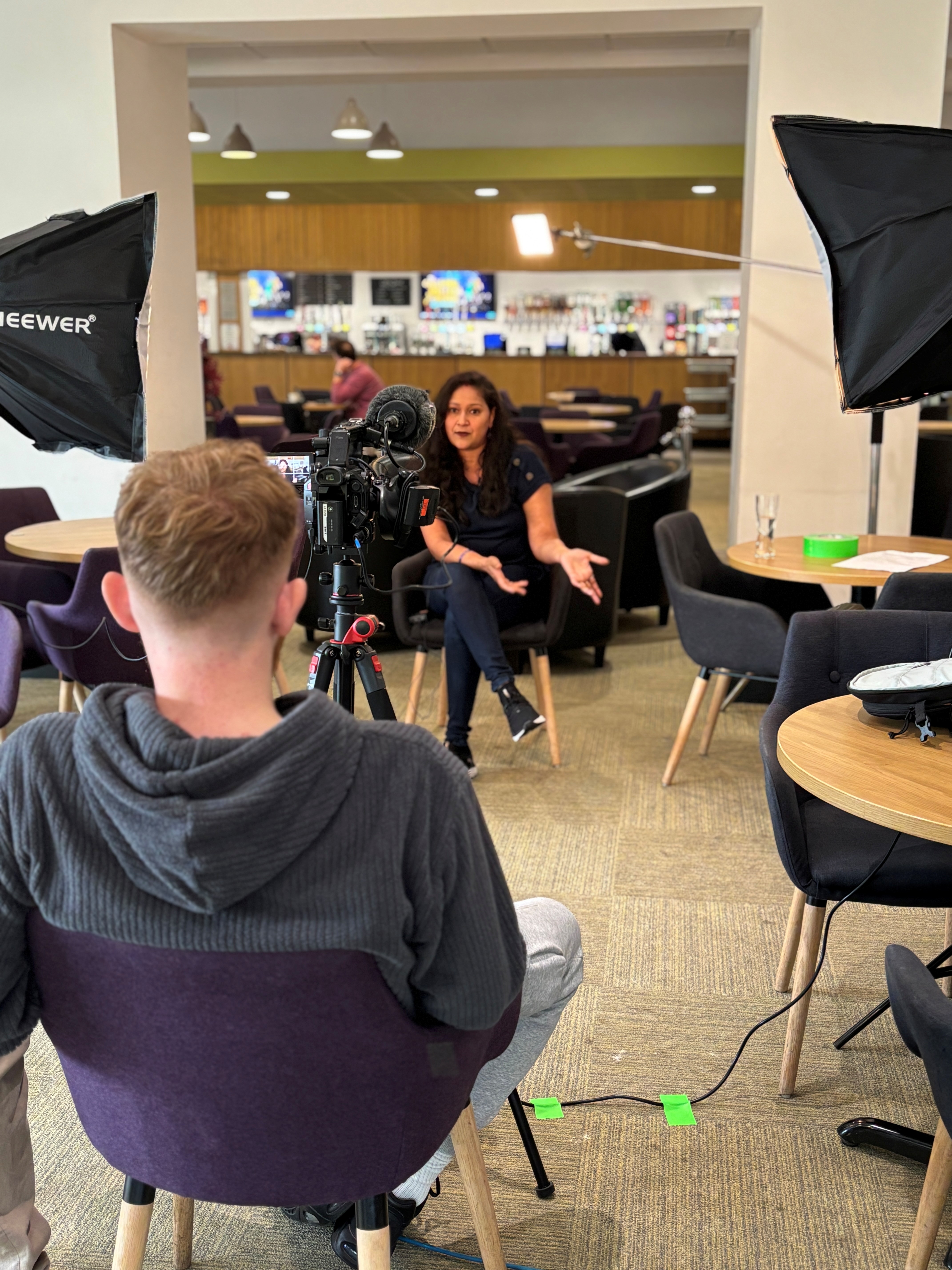 Filming in the Lounge Bar