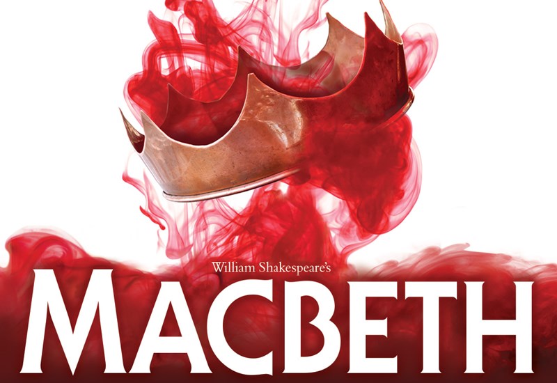 Macbeth poster - red smoke and crown