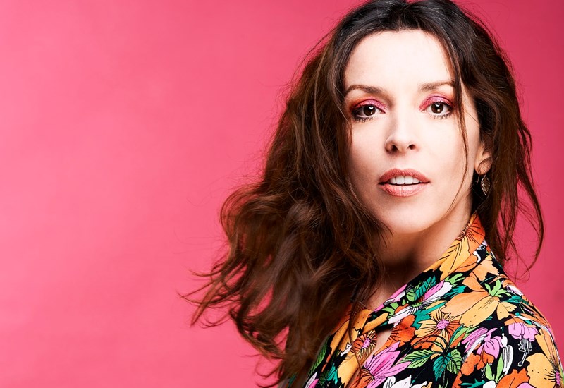 Bridget Christie with pink background