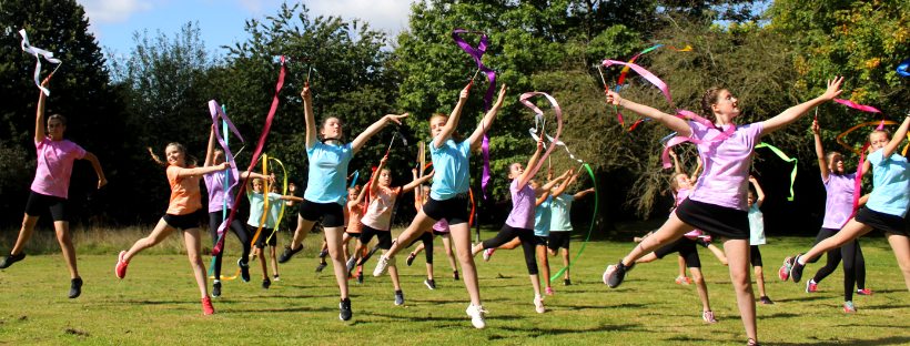 Children Dancing with ribbons